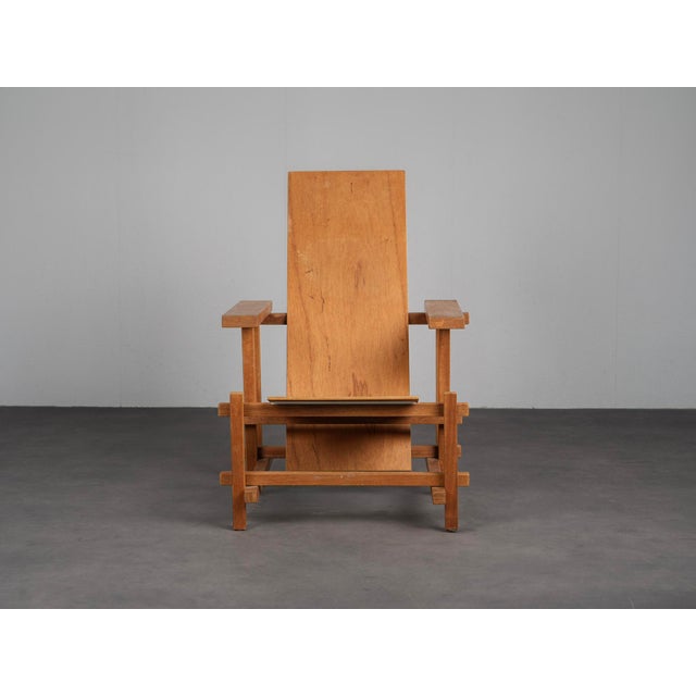 A striking dutch modernist lounge chair from the 1980s, strongly influenced by the radical geometric furniture language...