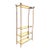 Gilt Iron & Glass Faux Bois Étagère Bookcase Shelf Mid Century For Sale