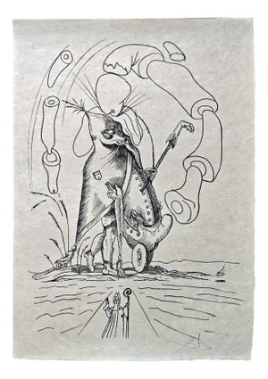 Salvador Dali, La Grande Jument de Gargantua, i.e. Diane de Poitiers, from Les Songes Drôlatiques de Pantagruel, Original Large Lithograph, 1973