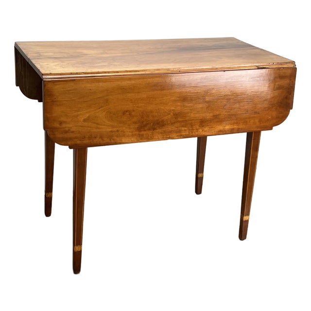 Antique Hepplewhite Inlaid Maple Drop Leaf Table C. Early 19th Century For Sale