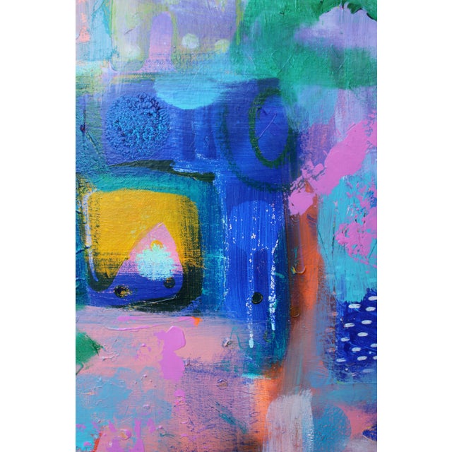 Royal Blue "County Fair" Original Abstract Painting (Diptych) by Lisa Finlayson For Sale - Image 8 of 12