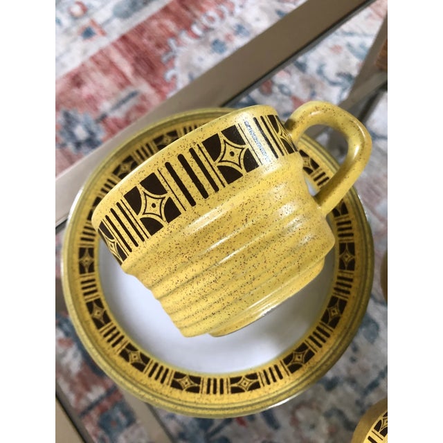 This charming vintage set includes six Mikasa Painted Sands coffee cups and saucers in the classic ‘Commanche’ pattern....