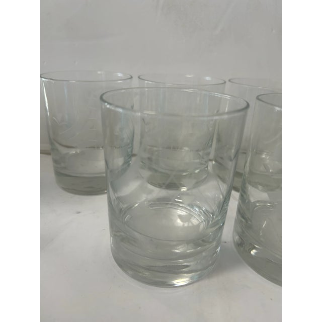 Traditional 1980s Etched Glass Ships Glasses- Set of 6 For Sale - Image 3 of 6