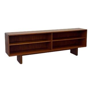 1970s Minimal Low Profile Bookcase For Sale