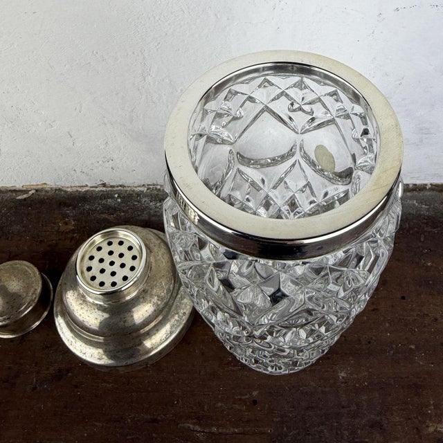 Vintage Italian 800 Silver and Crystal Cocktail Shaker, 1940s For Sale - Image 11 of 13