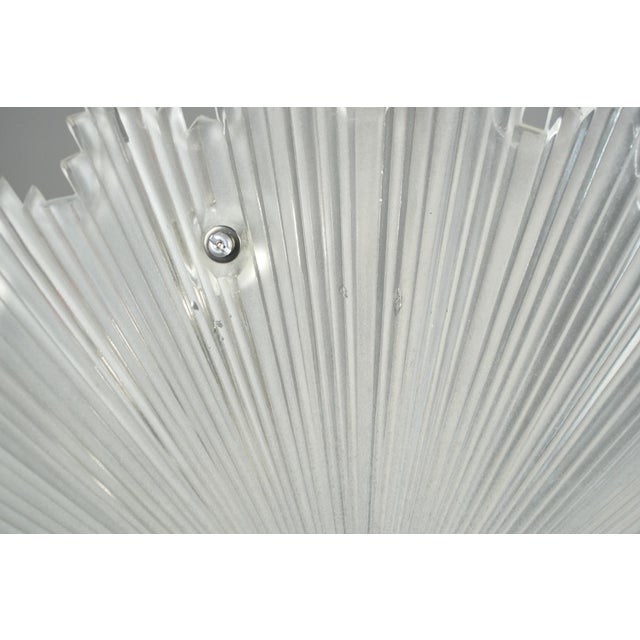 Mid 20th Century Mid 20th Century Art Deco Starburst Glass Chrome Semi Flush Mount Light For Sale - Image 5 of 10