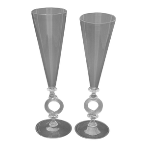 Adam Holtzinger Optic Twist Glass Goblets - a Pair