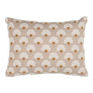 Schumacher Bellini Indoor/Outdoor Pillow 16" x 12" in Sand For Sale