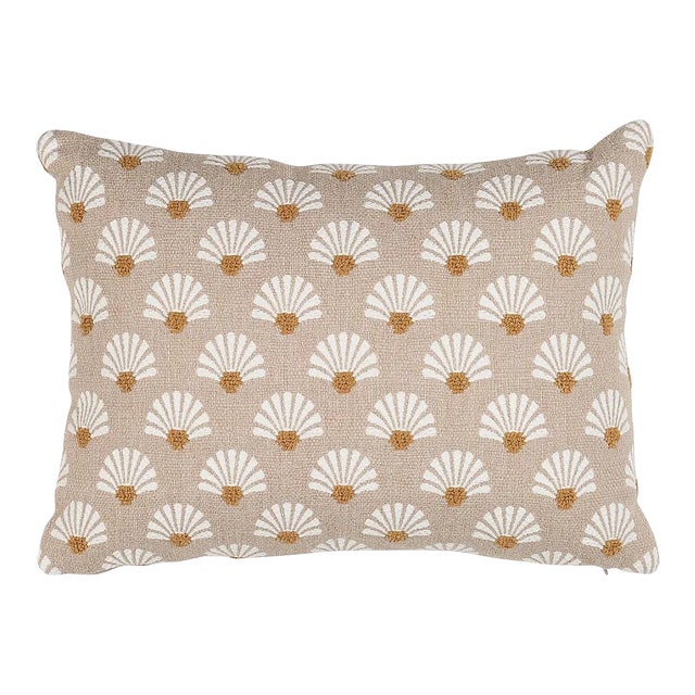 Schumacher Bellini Indoor/Outdoor Pillow 16" x 12" in Sand For Sale