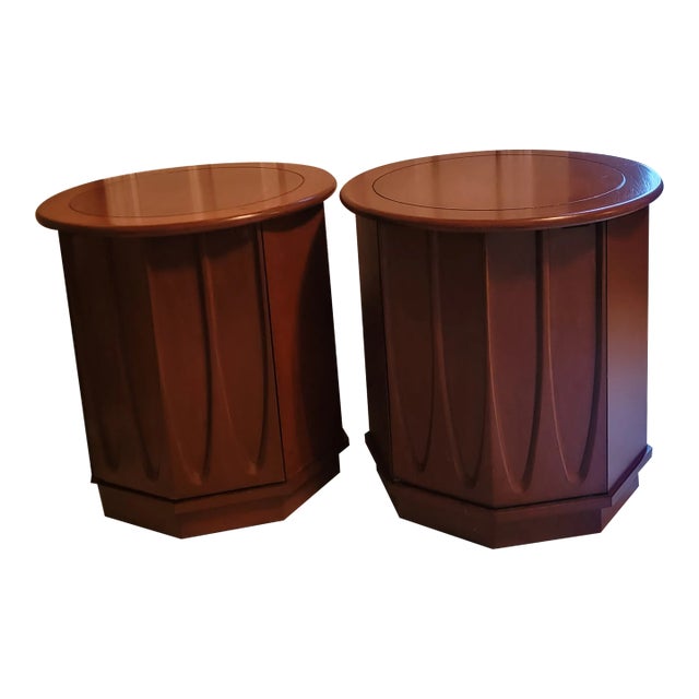 Mid-Century 1970's Broyhill Brasilia Style End Tables - a Pair For Sale