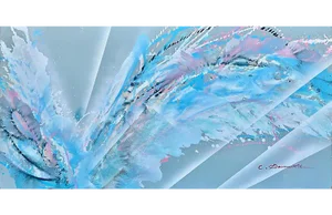'Oceanic Abstract', Rayonnism, Large Modernist Oil by C. Demuth