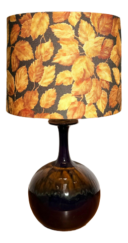 Vintage Table Lamp with Original Autumn Leaf Shade