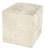 Victorian Hair on Hide with Spots Cube Ottoman, White & Gold For Sale