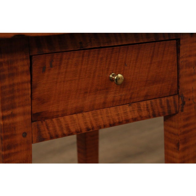 Antique American Federal Period Tiger Maple End Table For Sale - Image 11 of 18