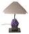 Amethyst Table Lamp in Brass with Silk Lampshade, 1970s For Sale