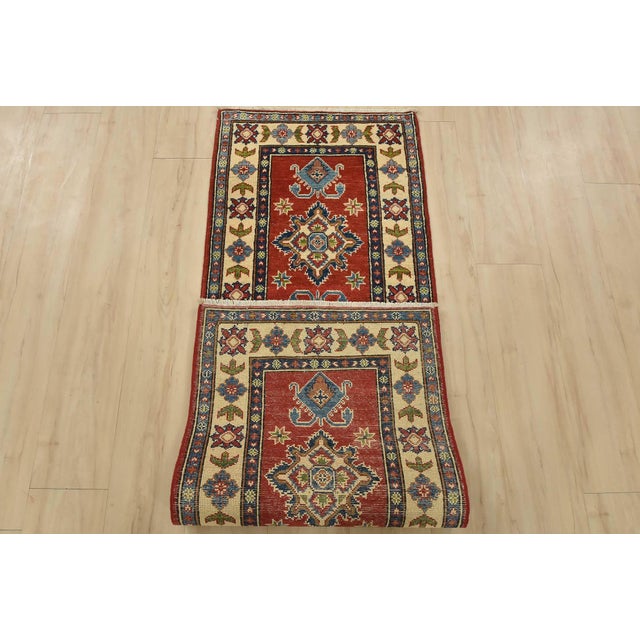 Kazak Runner 2’1” X 6′ Red Wool Tribal Hand-Knotted Oriental Rug For Sale - Image 10 of 11