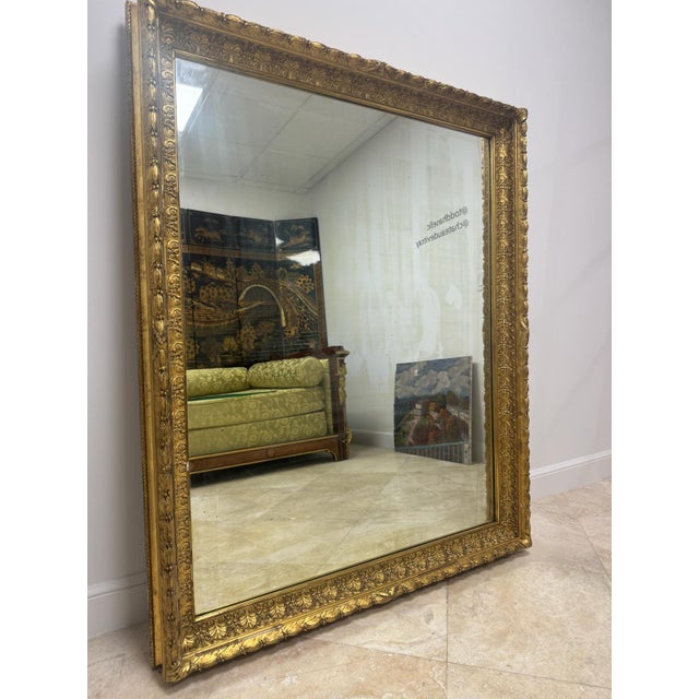 French Louis XVI 18th Century Carved Gilt Mirror For Sale - Image 9 of 12