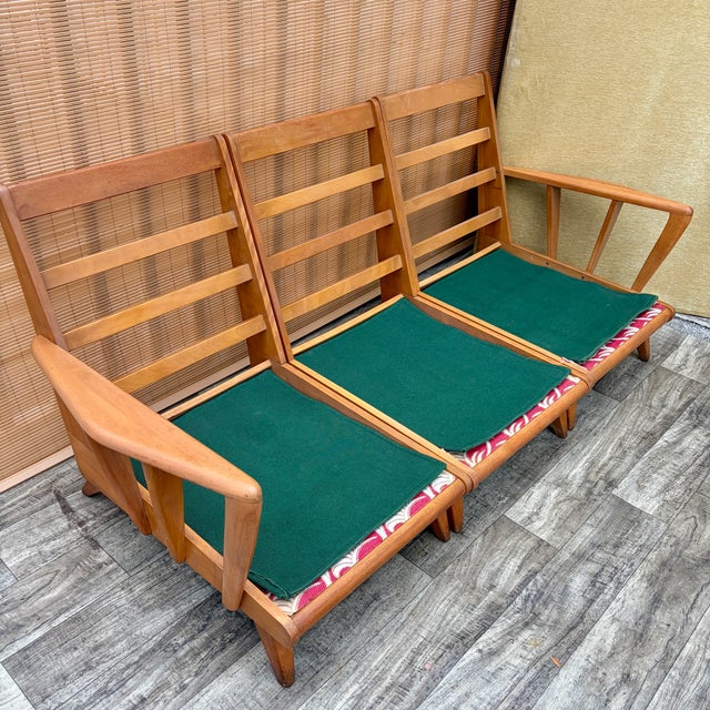 Wood Three Piece Mid Century Modern Heywood Wakefield Sectional Sofa. Circa 1950s For Sale - Image 7 of 18