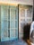 Rustic Blue Antique Carved Wood Double Doors With Brass Studs – Farmhouse Decorative Doors 91 For Sale In Orlando - Image 6 of 7