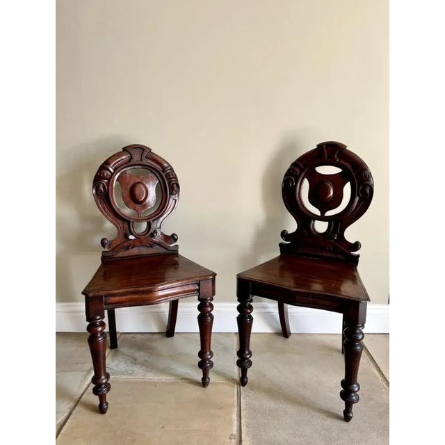 Set of Victorian Carved Mahogany Side Chairs, 1850s For Sale - Image 4 of 13