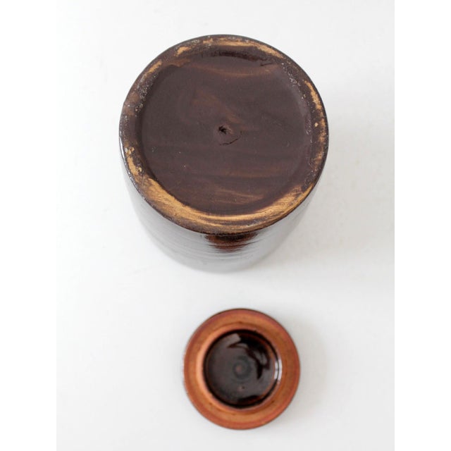Vintage Studio Pottery Lidded Canister For Sale - Image 10 of 11