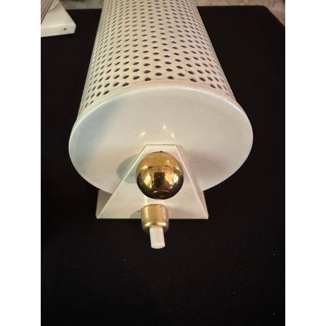 Mid-Century Modern Wall Lights attributed to Mathieu Matégot for Atelier Matégot, 1950s, Set of 2 For Sale - Image 3 of 18