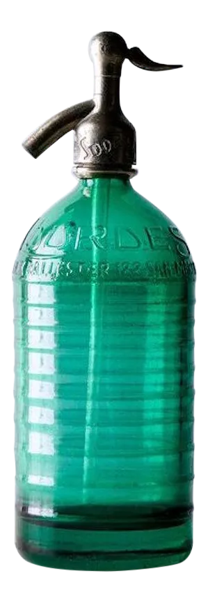 1930's Industrial Green Glass Seltzer