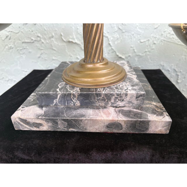 Metal Large Italian Brass & Marble Decorative Balance Scale on Marble Base, 1950s For Sale - Image 7 of 12
