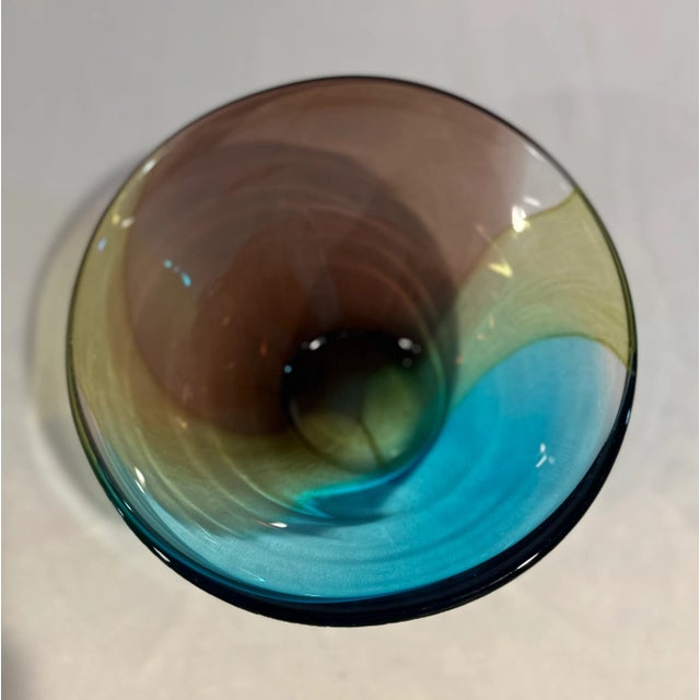Mid-Century Modern Vintage Murano Large Tr-Color Decorative Bowl For Sale - Image 3 of 6