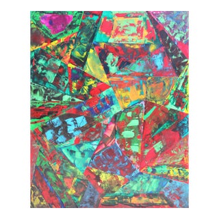 2015 "Kaleidoscope" Vibrant Multi-Colored Abstract Geometric Painting by Paul Reeves For Sale