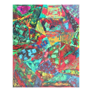 2015 "Kaleidoscope" Vibrant Multi-Colored Abstract Geometric Painting by Paul Reeves