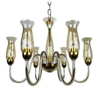 Vintage Amber Murano Chandelier from De Majo, Italy, 1970s For Sale