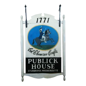 Antique Col Ebenezer Crafts Publick House Hotel Advertisement Sign