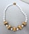 1980s Vintage 1980s Signed Les Bernard Goldtone White Beaded Necklace For Sale - Image 5 of 7