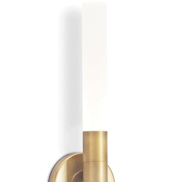 Contemporary Wick Hilo Sconce, Natural Brass For Sale - Image 3 of 6