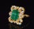 Contemporary GIA Certified Natural 9CTS VS F Diamond Emerald 18K Solid Gold Dinner Ring, size 5.75 For Sale - Image 3 of 5
