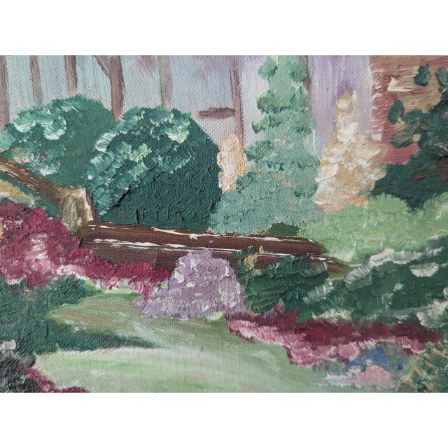 Vintage English Cotswolds Cottage Impressionist Painting Framed For Sale In Charlotte - Image 6 of 13