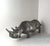 1980s Rhino Sculpture in Platinum Toned Metallic Finish, 1980s For Sale - Image 5 of 7