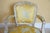 19th C. Louis XVI Style Silk Upholstered Painted Fauteuils - Set of 2 For Sale - Image 9 of 16