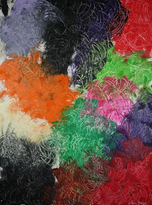 "Jardin: After Monet" Contemporary Abstract Oil Painting by Sax Berlin