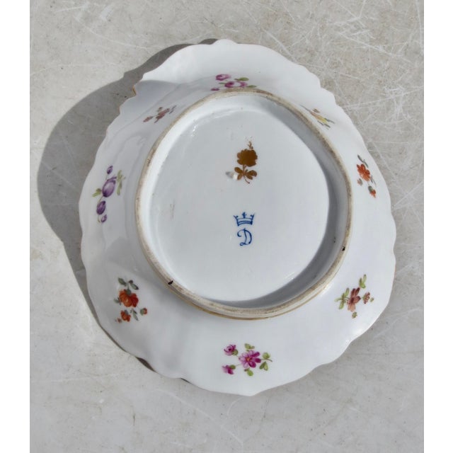 Beaux-Arts Antique Hand-Paintd Dresden Bowl Circa 19th For Sale - Image 3 of 7