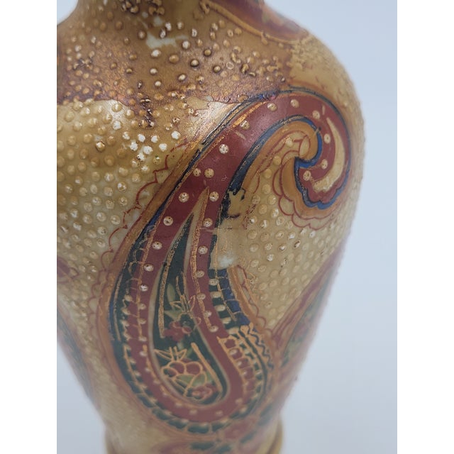 Mid 20th Century Chinese Satsuma Style Paisley & Floral Bud Vase For Sale - Image 9 of 12