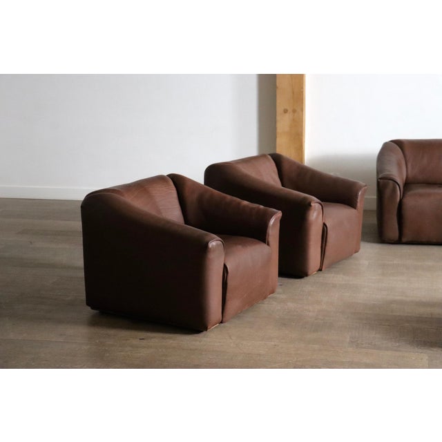 1960s DS-47 Seating Group in Buffalo Leather from de Sede, 1970s, Set of 5 For Sale - Image 5 of 11