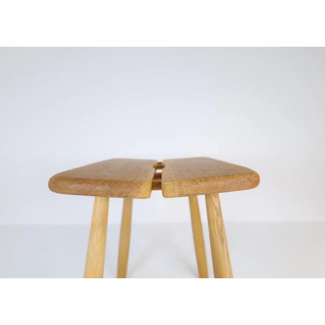 Mid-Century Swedish Sculptural Stool in Solid Oak by Carl Gustaf Boulogner, 1950s For Sale - Image 9 of 16