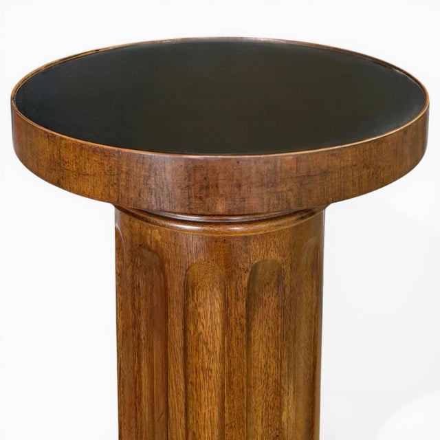 Neoclassical Mid-20th Century Mahogany Neoclassical Pedestal With Ebonized Top For Sale - Image 3 of 7