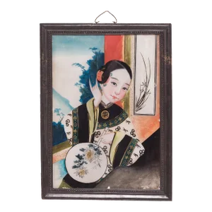 Chinese Reverse Glass Portrait Painting, C. 1900