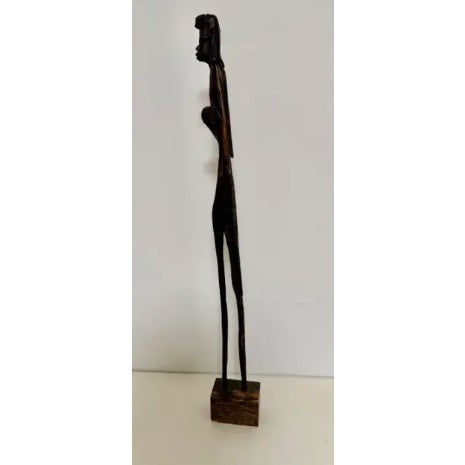 African Vintage African Ebony 24" Sculptures Tall and Heavy - a Pair For Sale - Image 3 of 12