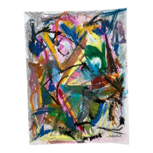 Abstract in French Pastels by Erik Sulander, Signed, Unframed.
