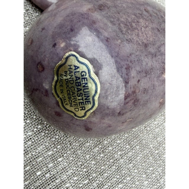 Vintage Purple Hand Carved Alabaster Egg and Stand Italy For Sale - Image 11 of 16