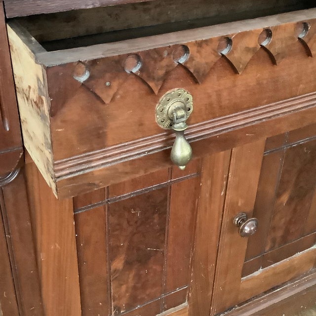 Late 19th Century East Lake Victorian Washstand 2 Piece Set With Wall Shelf For Sale - Image 6 of 17